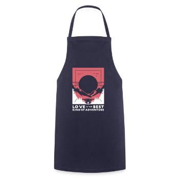 Love is the Best Kind of Adventure - Cooking Apron - navy - Front - AI Model Male 185 dark (185cm)