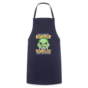 23F 0364 bk - Cooking Apron - navy - Front - AI Model Male 185 dark (185cm)