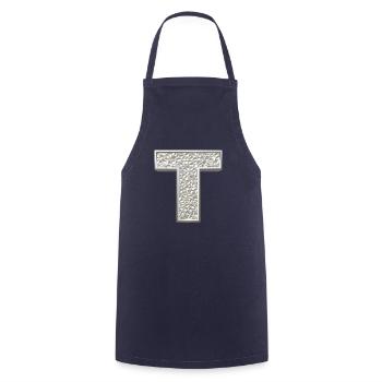 T, letter, initial, monogram, - Kochschürze - Navy - Vorne - AI Model Male 185 dark (185cm)