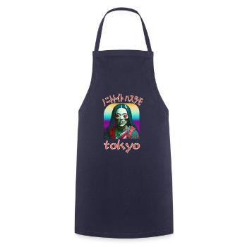Bon baiser du Japon - Tablier de cuisine - marine - Devant - AI Model Male 185 dark (185cm)