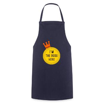 I'm the boss here - Cooking Apron - navy - Front - AI Model Male 185 dark (185cm)