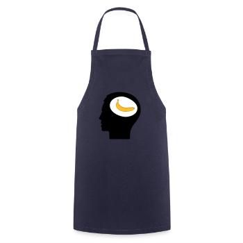 Banana Joe, Banane im Kopf - Cooking Apron - navy - Front - AI Model Male 185 dark (185cm)