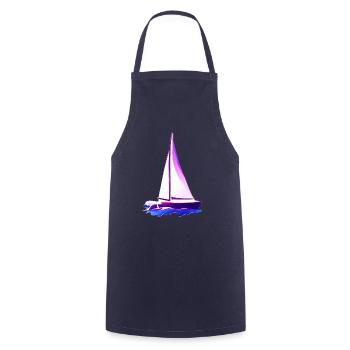Sailing Sailing Sailing Sailing Sailboat - Cooking Apron - navy - Front - AI Model Male 185 dark (185cm)