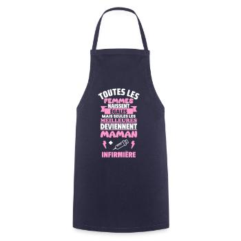 Maman infirmière, Cadeau fête des mères - Tablier de cuisine - marine - Devant - AI Model Male 185 dark (185cm)
