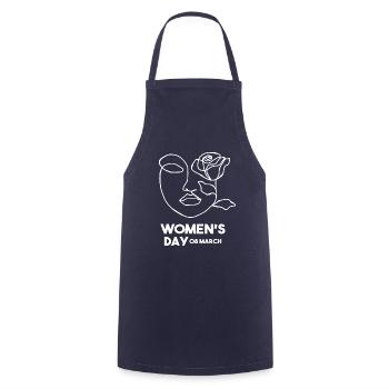 Internationaler Frauentag T-Shirt Frau mit Rose - Kochschürze - Navy - Vorne - AI Model Male 185 dark (185cm)
