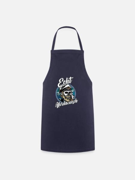 Echt Norddeutsch Shirt bedruckt - Kochschürze - Navy