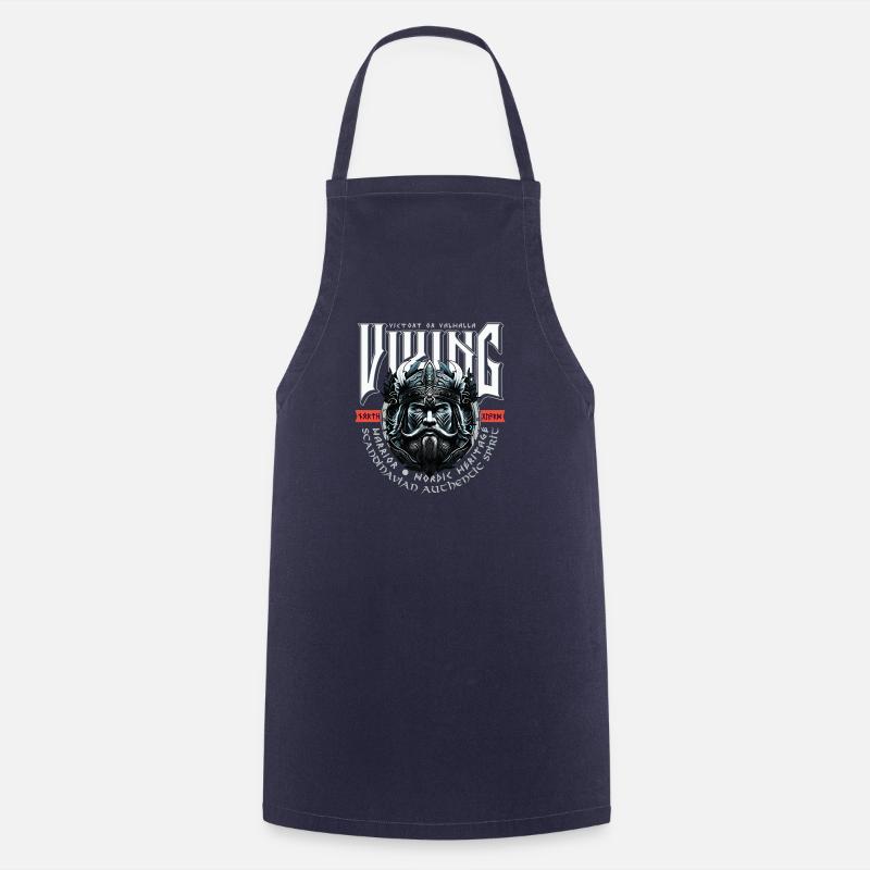 VIKING, VICTORY OR VALHALLA! - Cooking Apron - navy