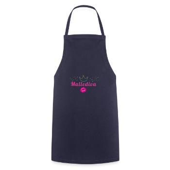 Mallediva, Diva, malle, Mallorca,Krone - Cooking Apron - navy - Front - AI Model Male 185 dark (185cm)