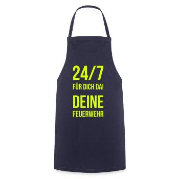 24/7 für dich da, deine Feuerwehr - Kochschürze - Navy - Vorne - AI Model Male 185 dark (185cm)