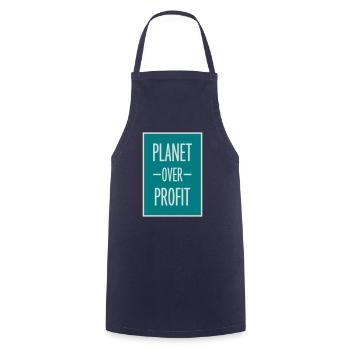 planet over profit Zitat - Kochschürze - Navy - Vorne - AI Model Male 185 dark (185cm)