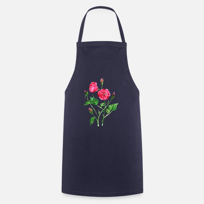 Flowers - Cooking Apron - navy