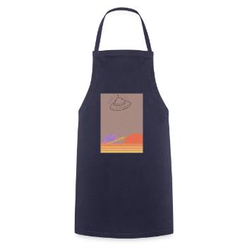 Retro Sunshine - Kochschürze - Navy - Vorne - AI Model Male 185 dark (185cm)