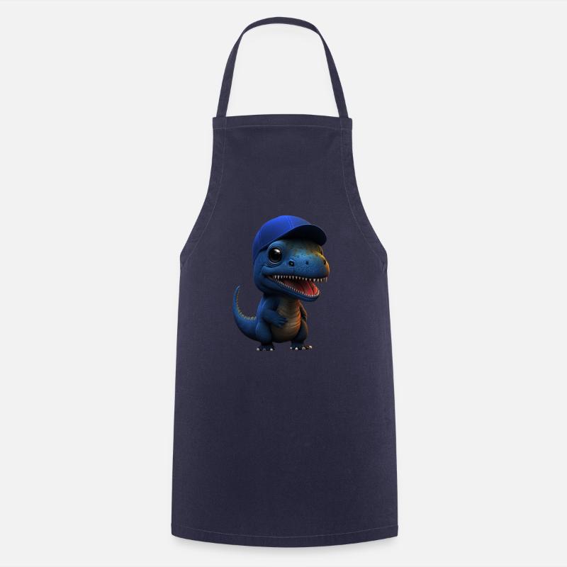 Mignon bébé dinosaure avec Navy Cup - Tablier de cuisine - marine