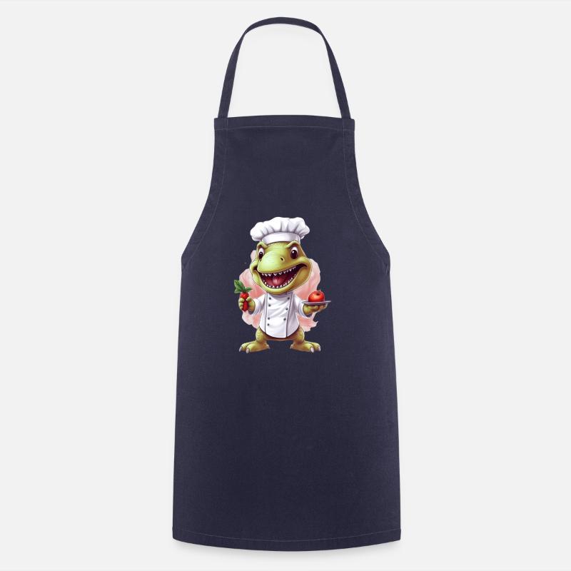 Mignon bébé Tyrannosaurus Rex Chef avec pomme - Tablier de cuisine - marine