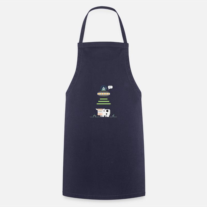 Vache enlèvement extraterrestre - Tablier de cuisine - marine