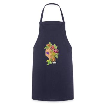 QDesignz Fille de fleur - Tablier de cuisine - marine - Devant - AI Model Male 185 dark (185cm)