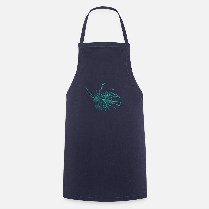 Lionfish Diving Diver Lionfish Dive Diving - Cooking Apron - navy