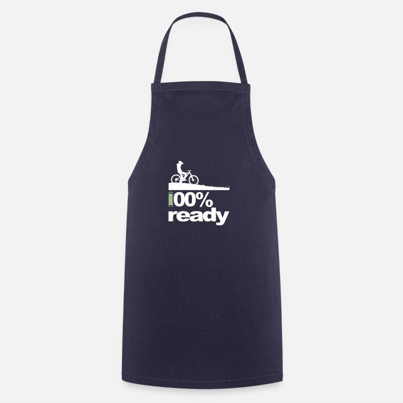 Ebike rider: '100% Ready' - Cooking Apron - navy