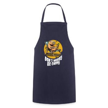 Don't worry be Cappy - Capybara - Holiday - Cooking Apron - navy - Front - AI Model Male 185 dark (185cm)