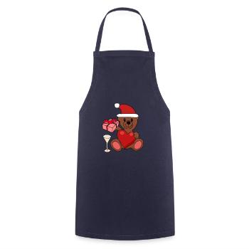Teddy Bear Christmas Party Celebrate Christmas Gift - Cooking Apron - navy - Front - AI Model Male 185 dark (185cm)