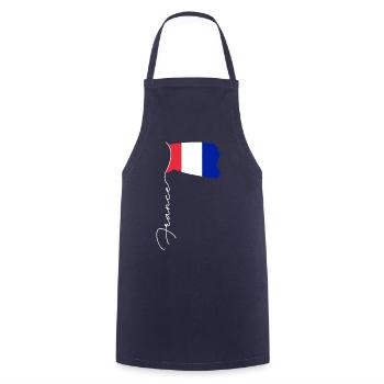 Elegante patriotische französische Flagge mit französischer Signatur - Kochschürze - Navy - Vorne - AI Model Male 185 dark (185cm)