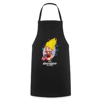 Funny hairdresser hair salon blonde - Cooking Apron - black - Front - AI Model Male 185 dark (185cm)