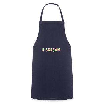 I SCREAM !! - Cooking Apron - navy - Front - AI Model Male 185 dark (185cm)