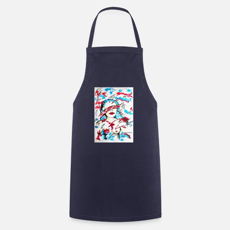 Fille aveuglée - Tablier de cuisine - marine