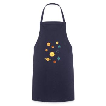 Niedliche Planeten, 5 Farben, für DUNKLE Hintergründe - Kochschürze - Navy - Vorne - AI Model Male 185 dark (185cm)