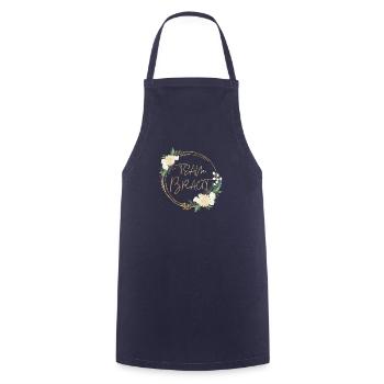 Team Braut! Blumen Kranz Rosen personalisierbar - Kochschürze - Navy - Vorne - AI Model Male 185 dark (185cm)