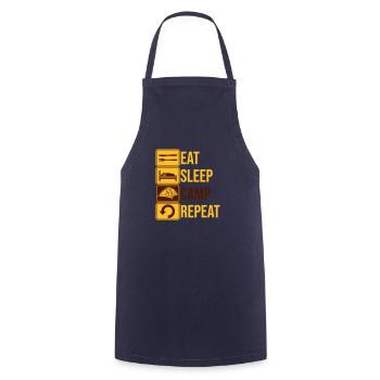 Eat Sleep Camp Repeat - Cooking Apron - navy - Front - AI Model Male 185 dark (185cm)
