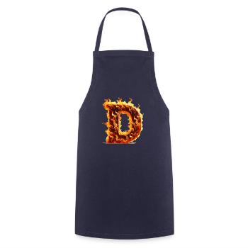 d buchstabe feuer - Kochschürze - Navy - Vorne - AI Model Male 185 dark (185cm)