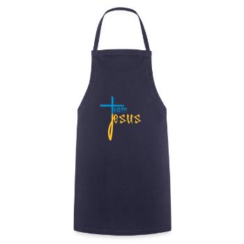 freunde team crew jesus kreuz christus christ kath - Kochschürze - Navy - Vorne - AI Model Male 185 dark (185cm)