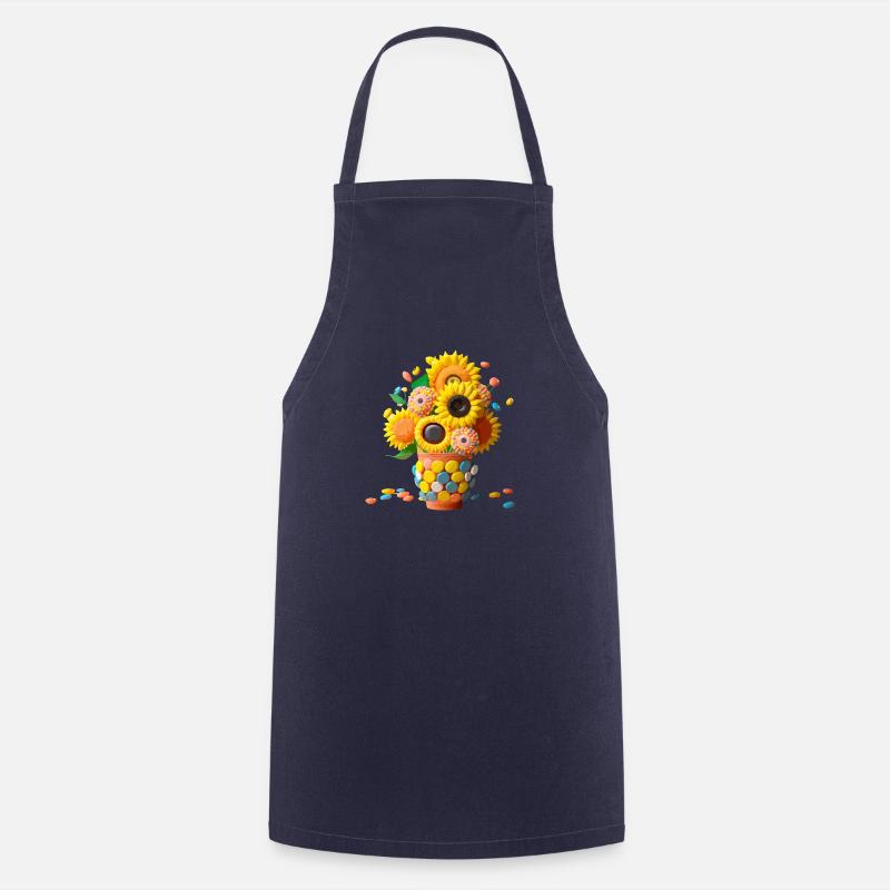 Der Strauß Sonnenblumen - Kochschürze - Navy