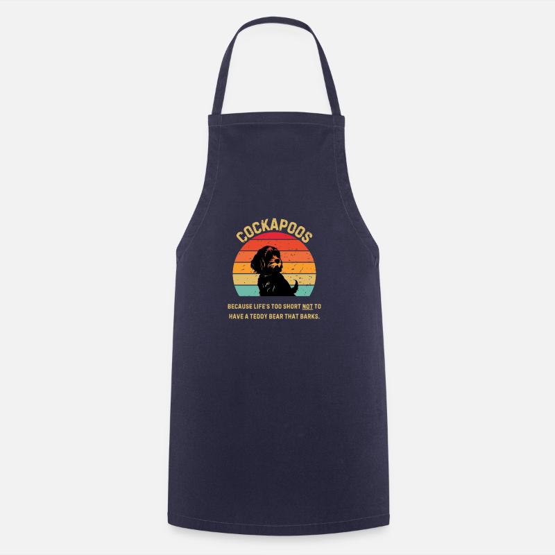 Cockapoo Retro Sunset - Cooking Apron - navy