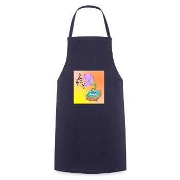Musikblüte Blumen Surreale Musik Liebhaber Design - Kochschürze - Navy - Vorne - AI Model Male 185 dark (185cm)