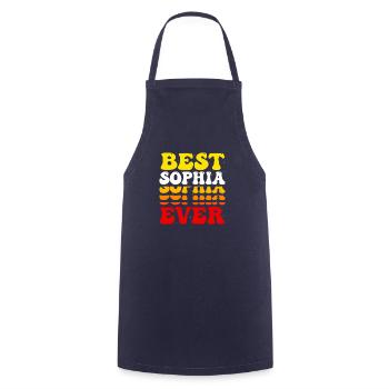 Groovy Vintage Custom Sophia Name - Mignon Meilleur - Tablier de cuisine - marine - Devant - AI Model Male 185 dark (185cm)