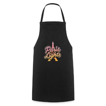 Paris Lights – Retro Neon Gradient - Cooking Apron - black - Front - AI Model Male 185 dark (185cm)