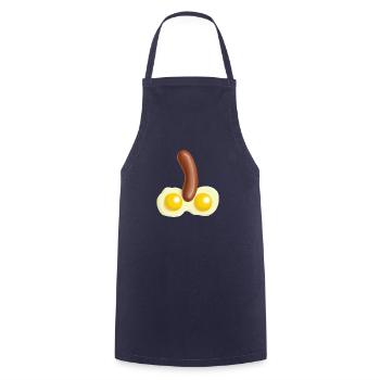 Spiegeleier und Würstchen - Kochschürze - Navy - Vorne - AI Model Male 185 dark (185cm)