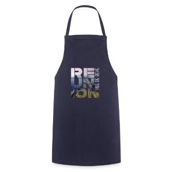 Tee Shirt France Réunion 974 Île de rêve II - Tablier de cuisine - marine - Devant - AI Model Male 185 dark (185cm)