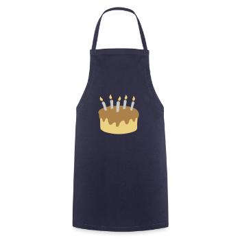 Gâteau d’anniversaire aux 5 bougies - Tablier de cuisine - marine - Devant - AI Model Male 185 dark (185cm)