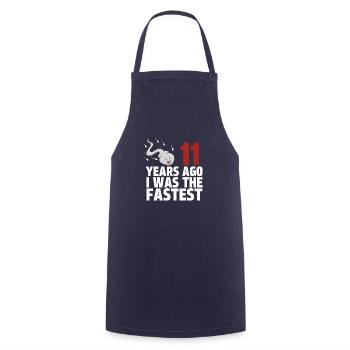 11 Years Ago I Was The Fastest - Cooking Apron - navy - Front - AI Model Male 185 dark (185cm)