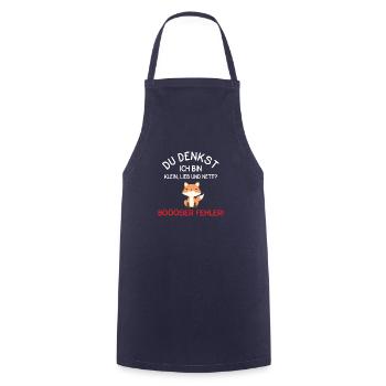 Klein Lieb Nett - Böser Fehler Spruch Fuchs - Kochschürze - Navy - Vorne - AI Model Male 185 dark (185cm)