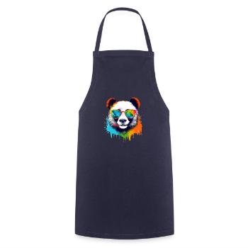Cooli the bespectacled panda - Cooking Apron - navy - Front - AI Model Male 185 dark (185cm)