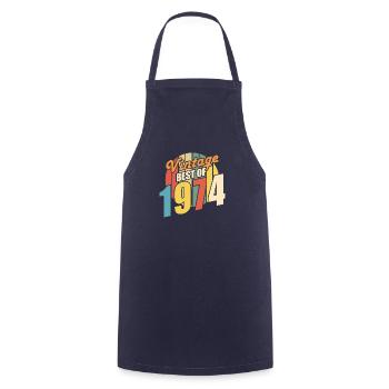 Vintage 1974 meilleur de 1974 - annif 50 ans - Tablier de cuisine - marine - Devant - AI Model Male 185 dark (185cm)