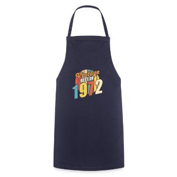 Vintage 1972 meilleur de 1972 - annif 52 ans - Tablier de cuisine - marine - Devant - AI Model Male 185 dark (185cm)