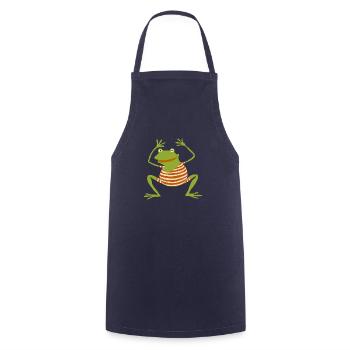 Frosch badet - Kochschürze - Navy - Vorne - AI Model Male 185 dark (185cm)