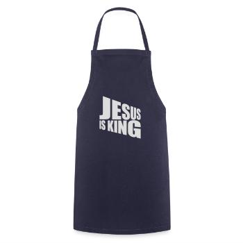 jesus is king quote - Cooking Apron - navy - Front - AI Model Male 185 dark (185cm)