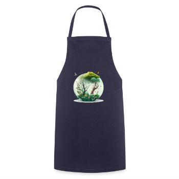 The miniature forest - Cooking Apron - navy - Front - AI Model Male 185 dark (185cm)