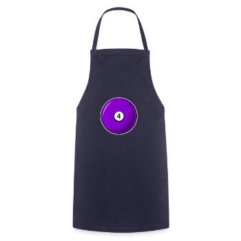 Billiard ball 4 purple Billiards four - Cooking Apron - navy - Front - AI Model Male 185 dark (185cm)